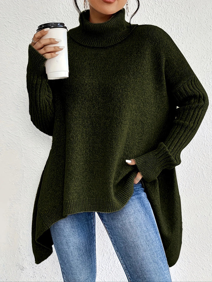 Womens Oversized Roll Neck Jumper