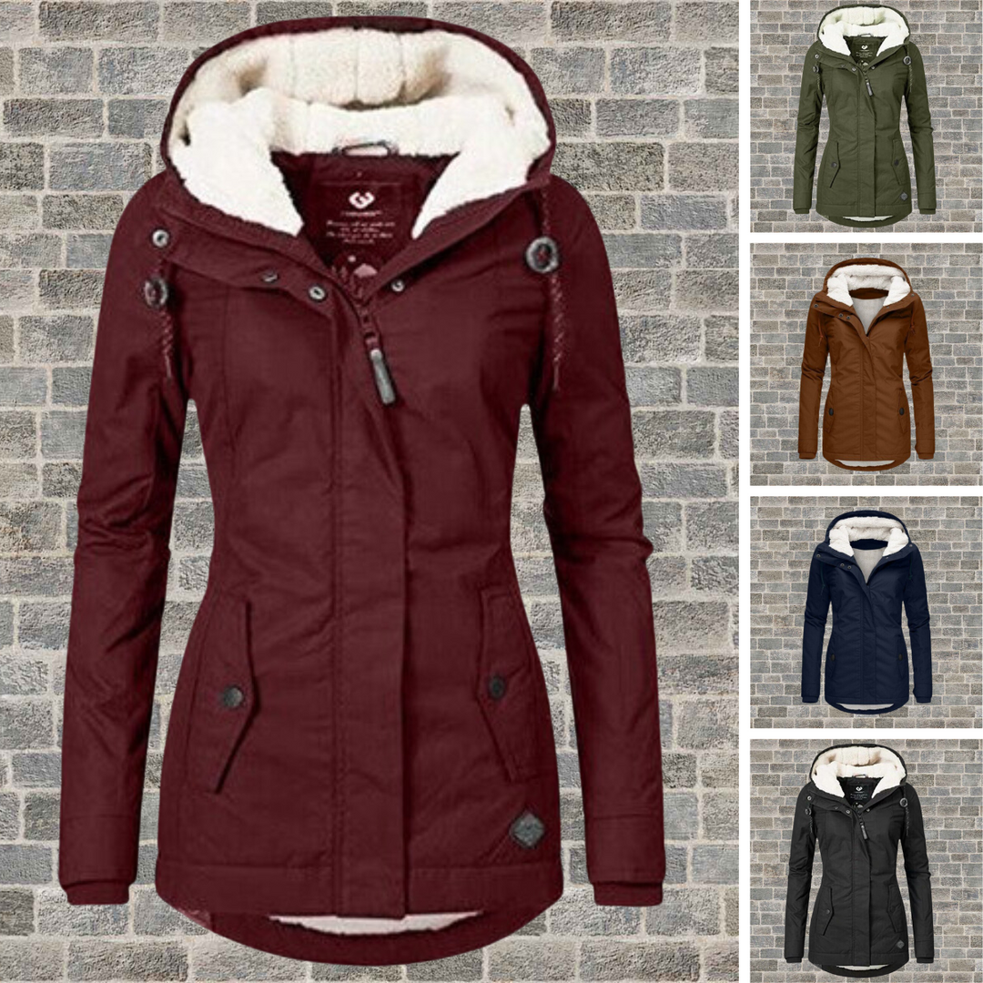 Women's Hooded Fleece Lined Parka Coat