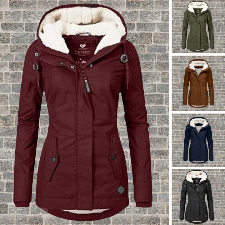 Women's Hooded Fleece Lined Parka Coat