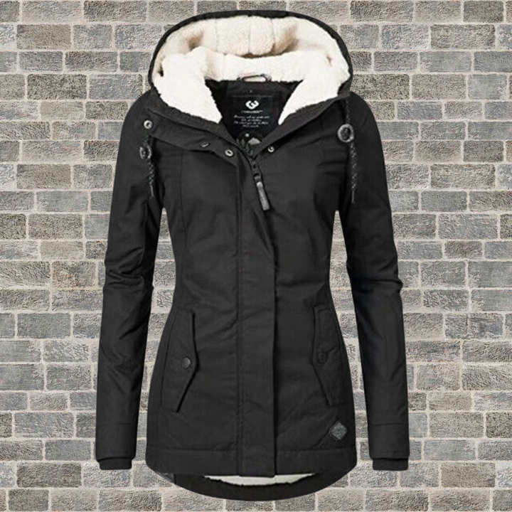Women's Hooded Fleece Lined Parka Coat