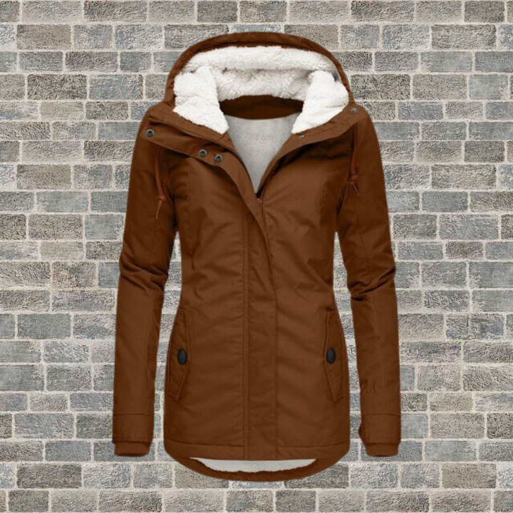 Women's Hooded Fleece Lined Parka Coat