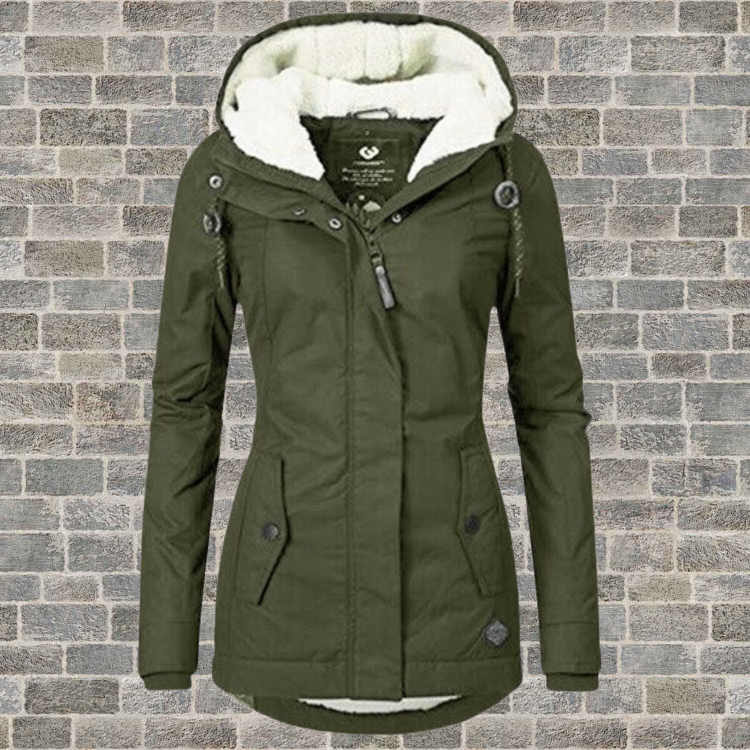 Women's Hooded Fleece Lined Parka Coat
