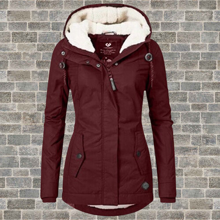 Women's Hooded Fleece Lined Parka Coat