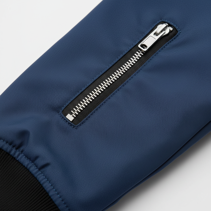 Men's Zip Up Bomber Jacket with Utility Pocket