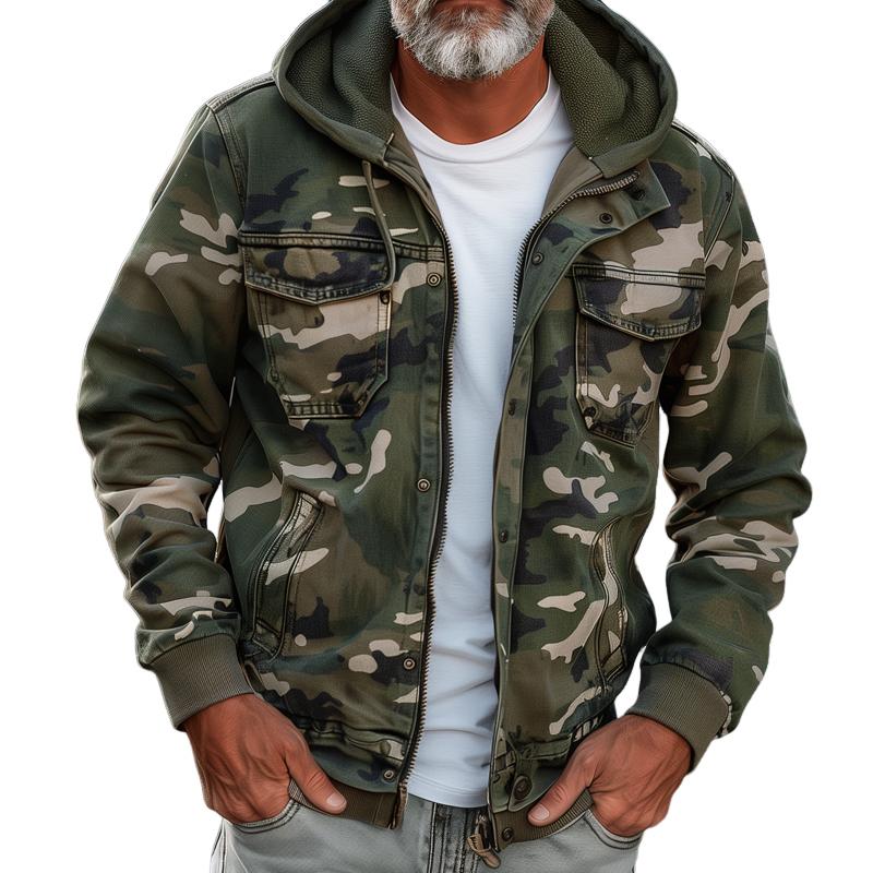 Men's Hooded Camouflage Jacket