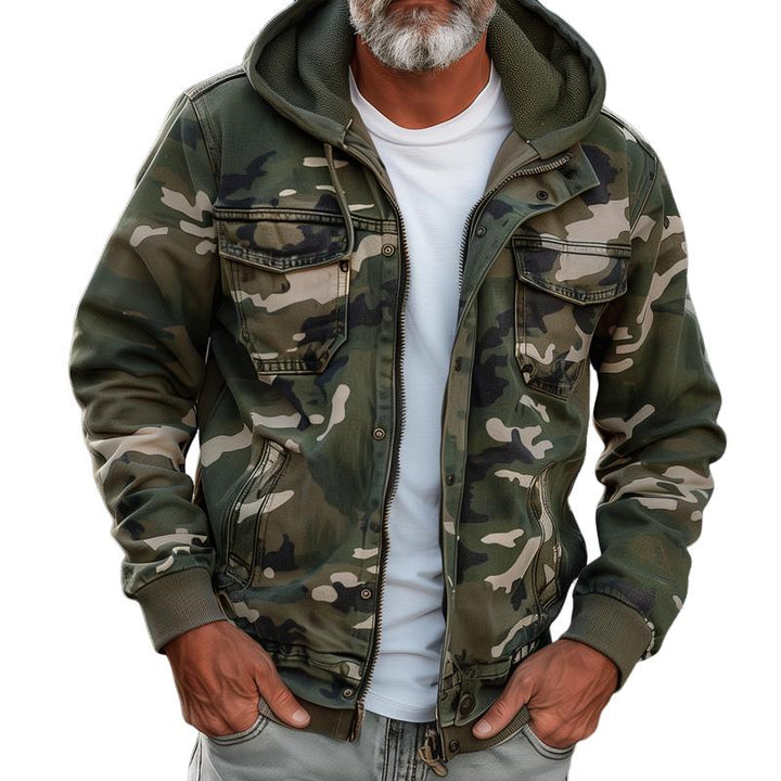 Men's Hooded Camouflage Jacket