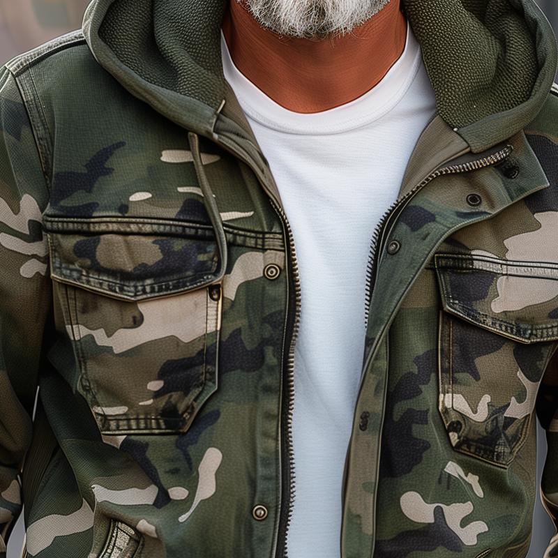 Men's Hooded Camouflage Jacket