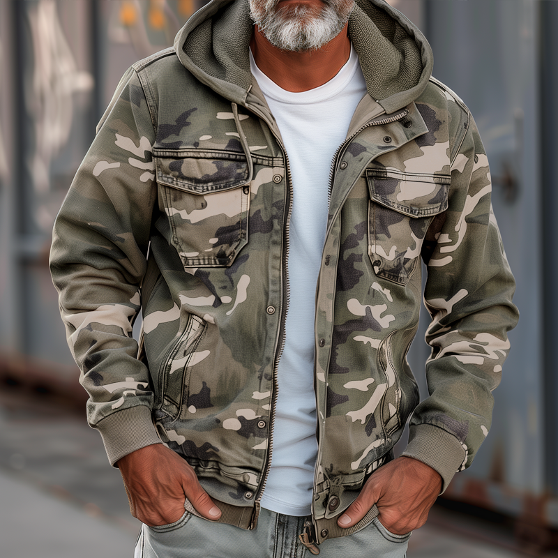 Men's Hooded Camouflage Jacket