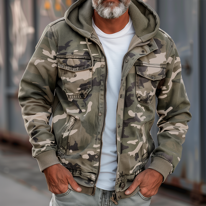 Men's Hooded Camouflage Jacket