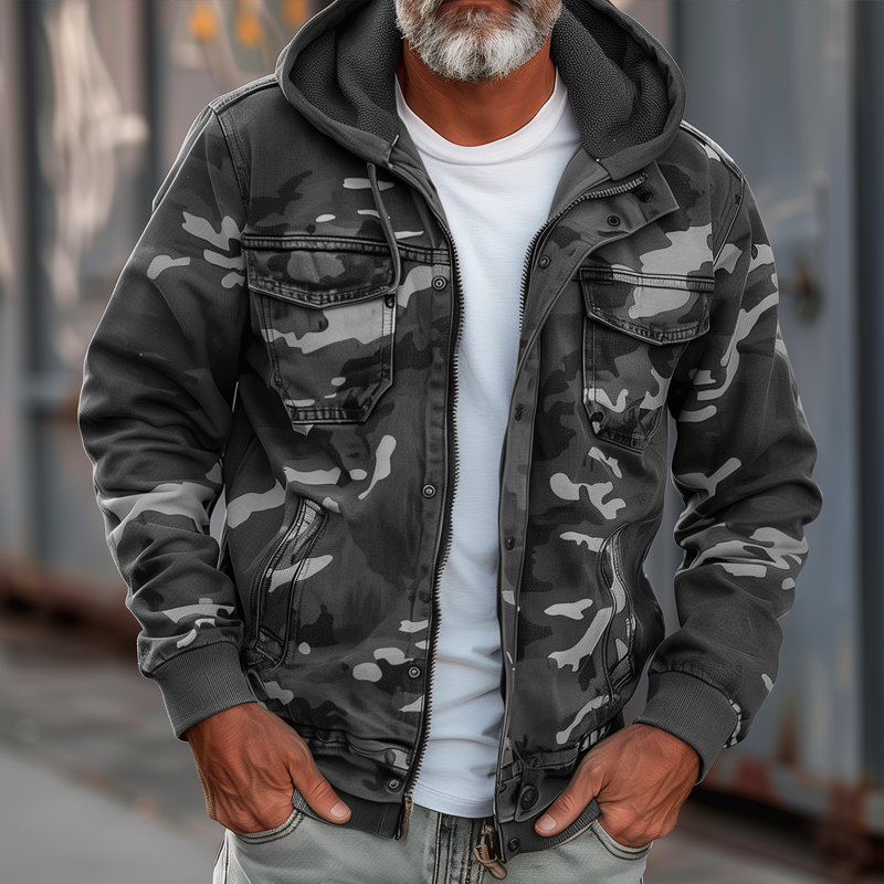 Men's Hooded Camouflage Jacket