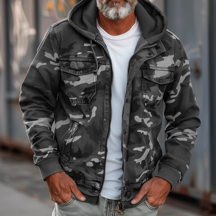 Men's Hooded Camouflage Jacket