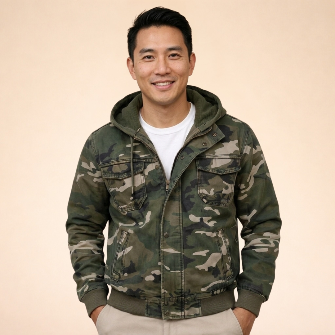 Men's Hooded Camouflage Jacket