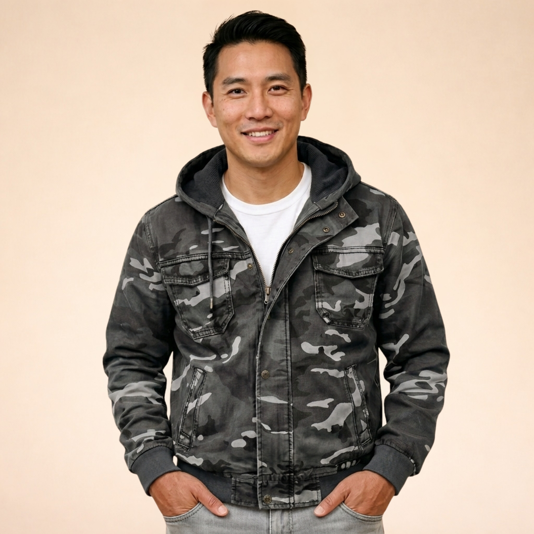 Men's Hooded Camouflage Jacket