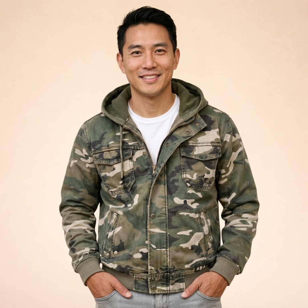 Men's Hooded Camouflage Jacket