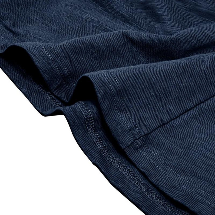 Men's Long Sleeve Henley with Extended Button Placket