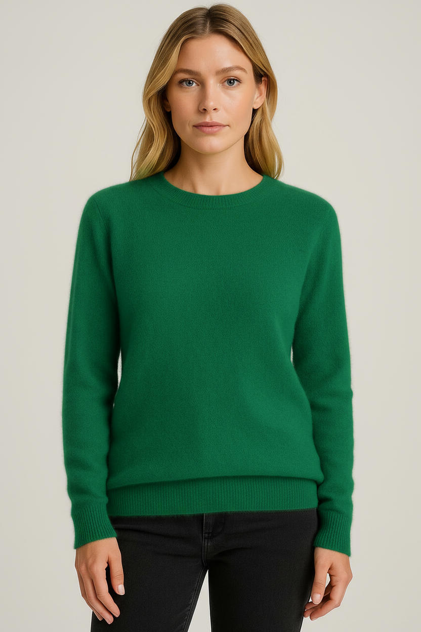 Pull en cachemire pour femme à col rond et coupe confortable