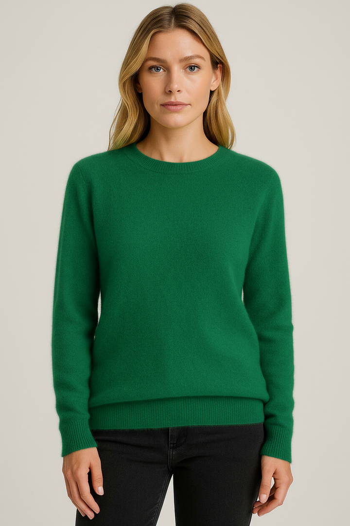 Pull en cachemire pour femme à col rond et coupe confortable
