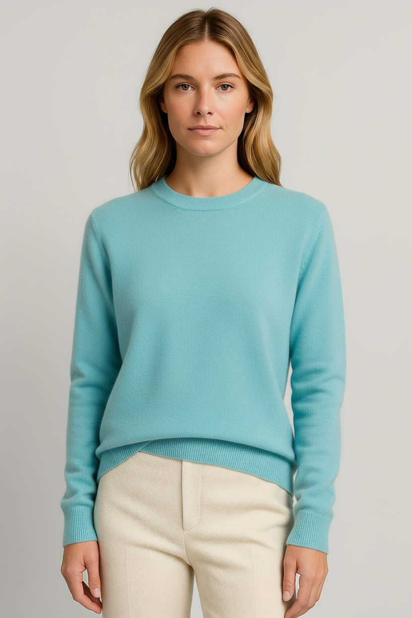 Pull en cachemire pour femme à col rond et coupe confortable