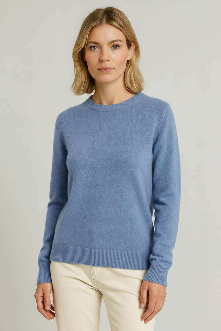 Pull en cachemire pour femme à col rond et coupe confortable