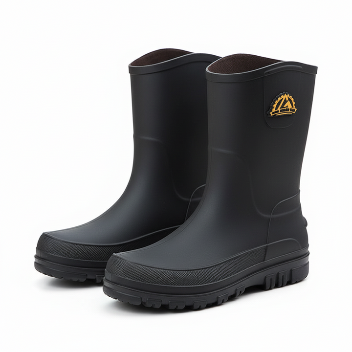 Bottes de pluie pour homme en caoutchouc, à enfiler, montant jusqu’au genou et imperméables