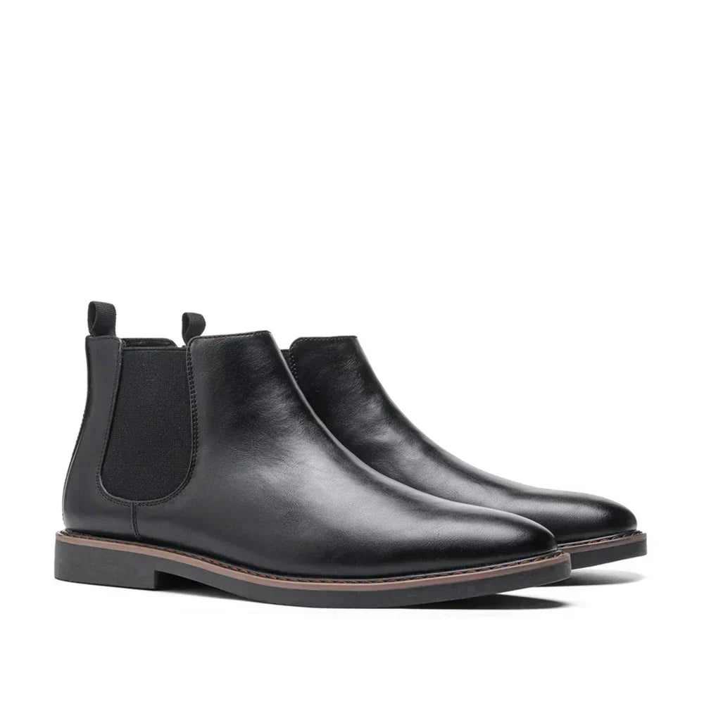 Men's Leather Chelsea Boots Slip On Classic Fit
