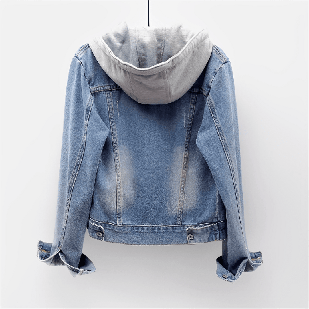 Veste en jean pour femme avec capuche amovible