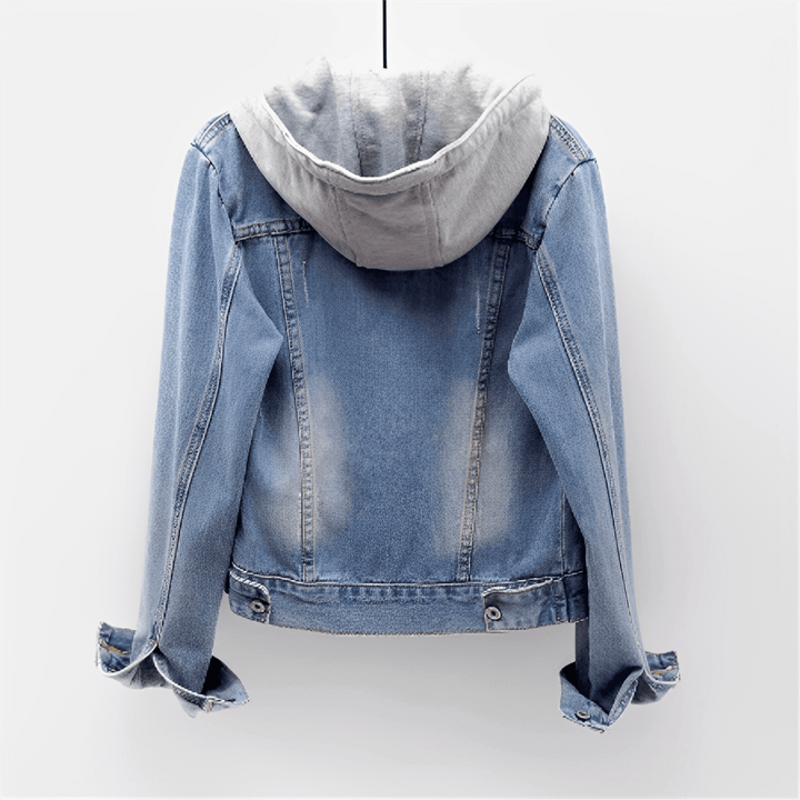Veste en jean pour femme avec capuche amovible