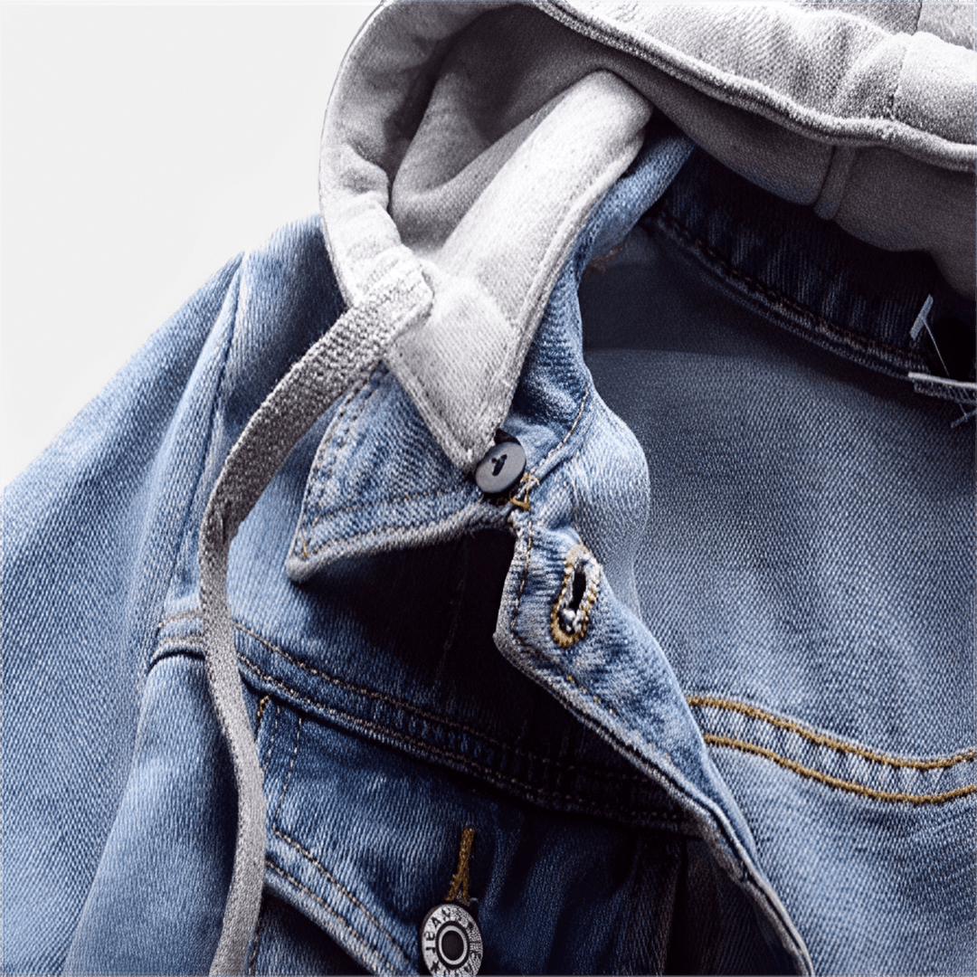 Veste en jean pour femme avec capuche amovible