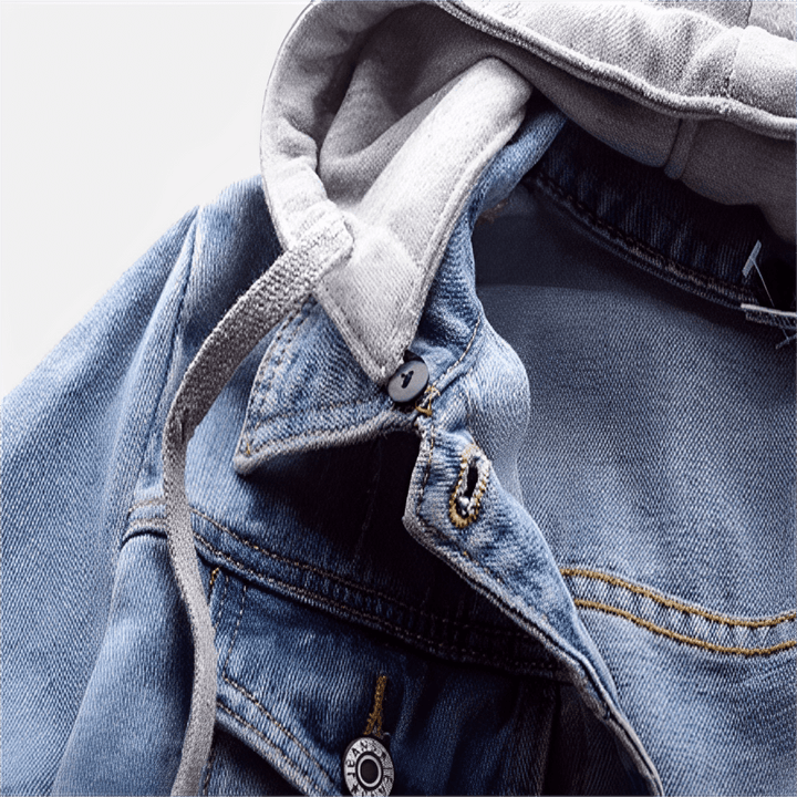 Veste en jean pour femme avec capuche amovible