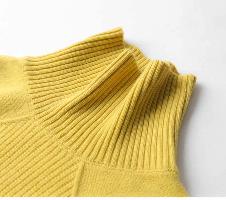 Women's Textured Roll Neck Knit Jumper