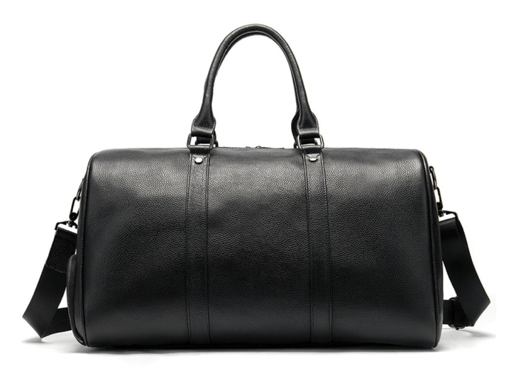 Leather Duffel Bag with Double Top Handle