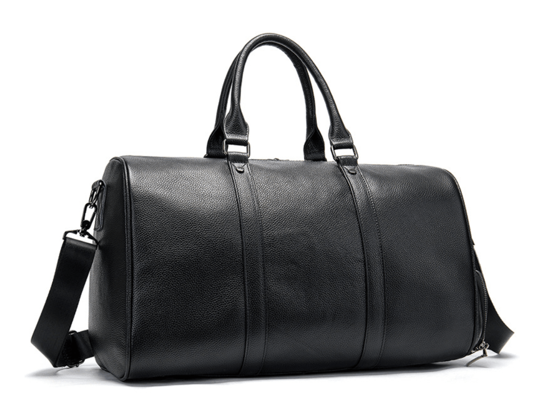 Leather Duffel Bag with Double Top Handle