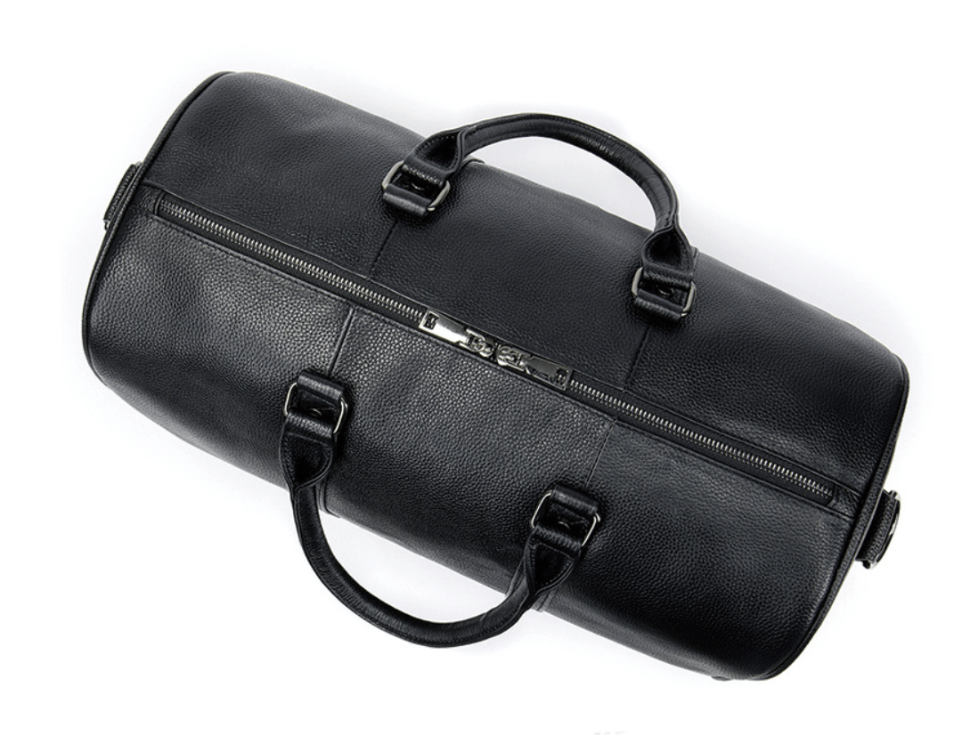 Leather Duffel Bag with Double Top Handle