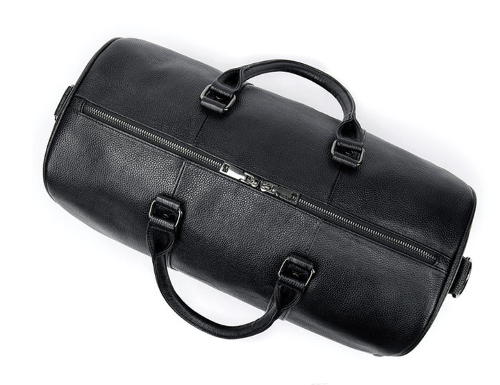 Leather Duffel Bag with Double Top Handle