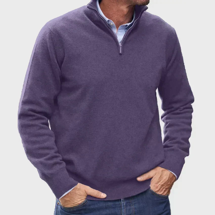 Men's Knitted Quarter Zip Jumper