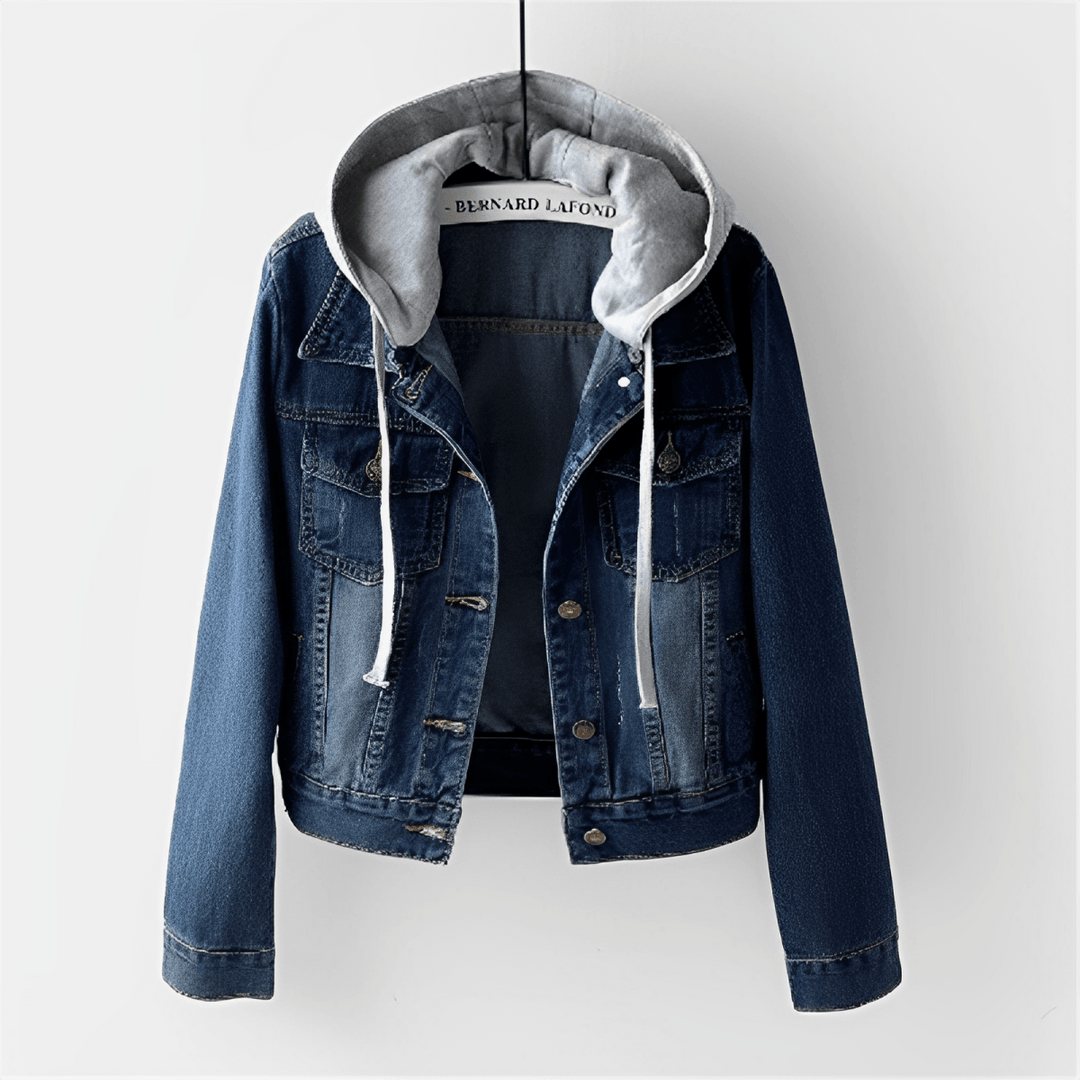 Veste en jean pour femme avec capuche amovible