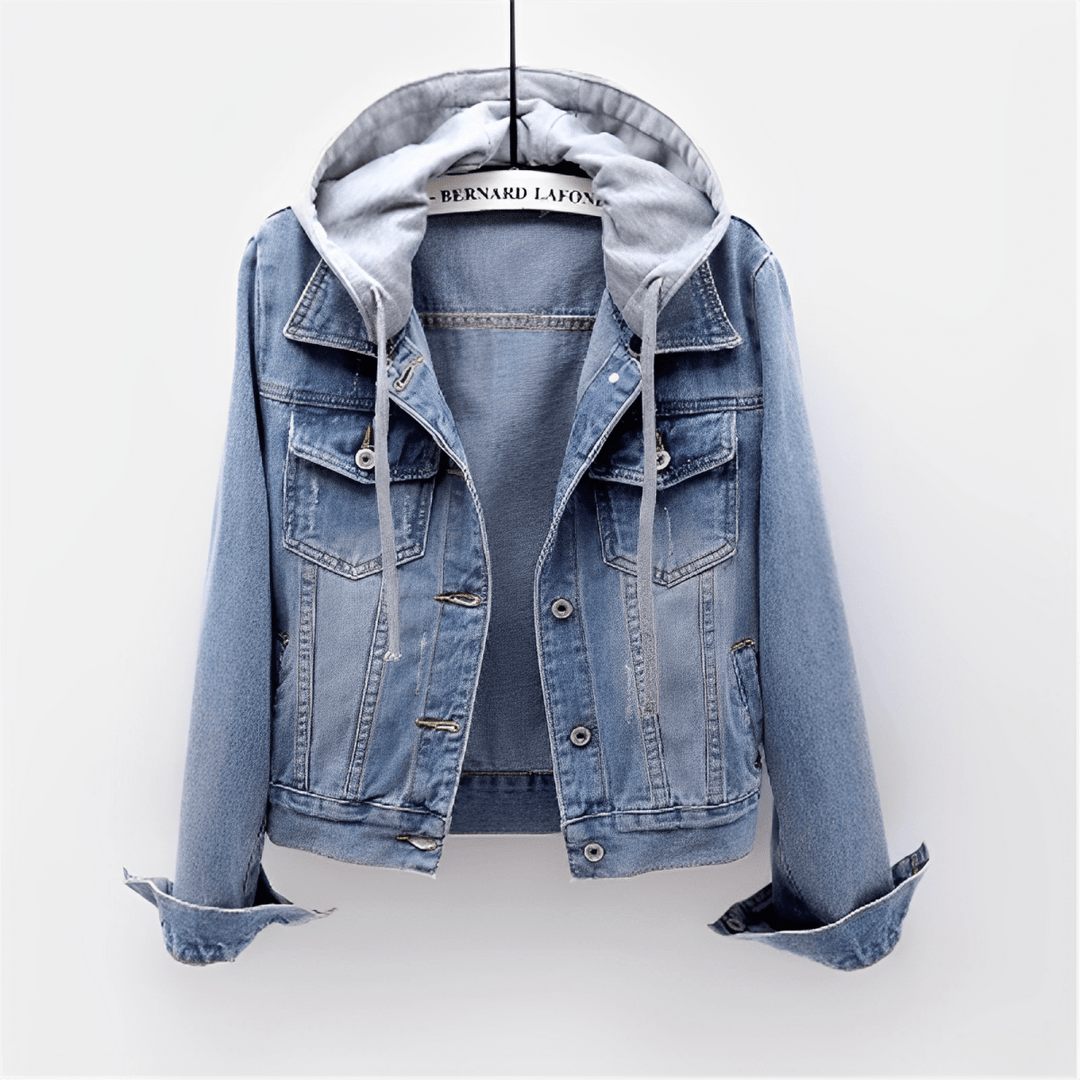 Veste en jean pour femme avec capuche amovible