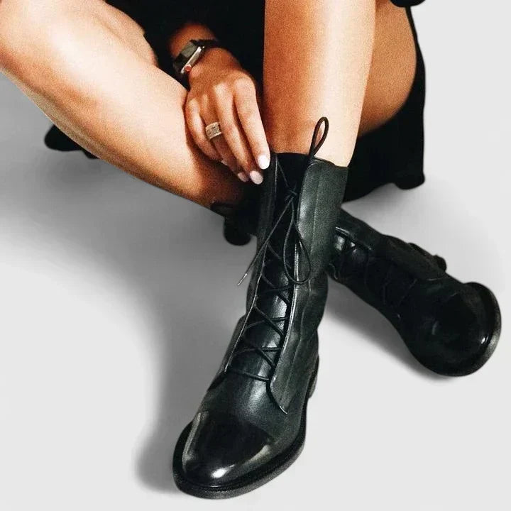 Women's Leather Lace-Up Orthopaedic Boots with Arch Support