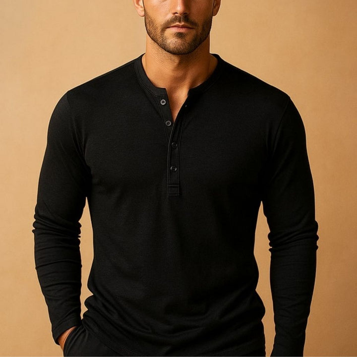 Men's Long Sleeve Henley T-Shirt