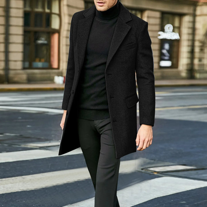 Men's Wool-Blend Longline Tailored Coat
