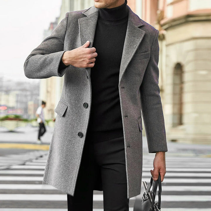 Men's Wool-Blend Longline Tailored Coat