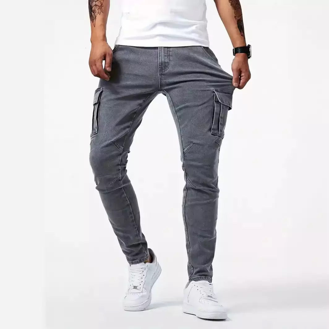 Mens Slim Fit Cargo Trousers