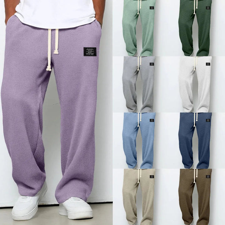 Men's Waffle Knit Joggers with Drawstring Waist