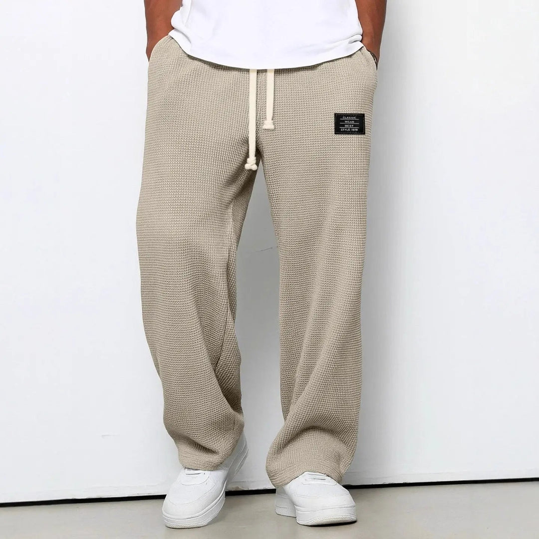 Men's Waffle Knit Joggers with Drawstring Waist