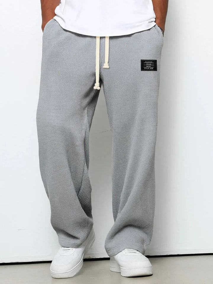 Men's Waffle Knit Joggers with Drawstring Waist