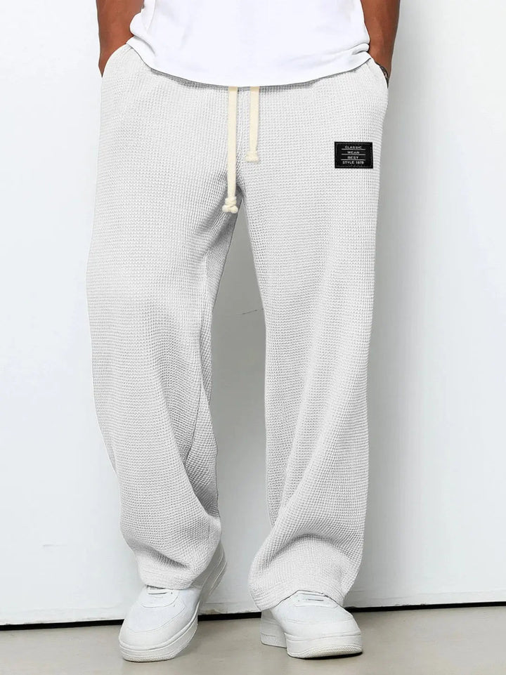 Men's Waffle Knit Joggers with Drawstring Waist