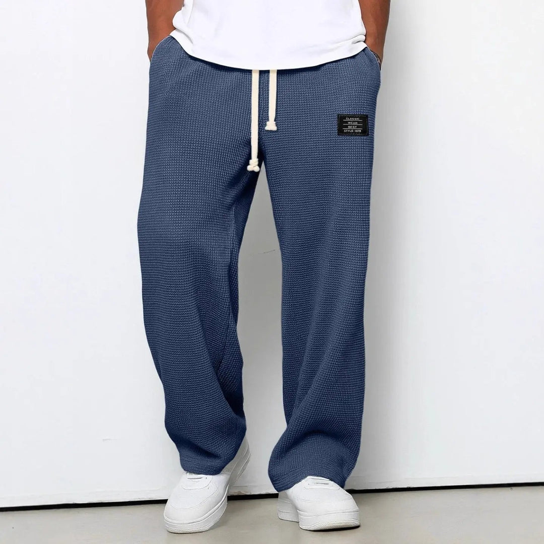 Men's Waffle Knit Joggers with Drawstring Waist