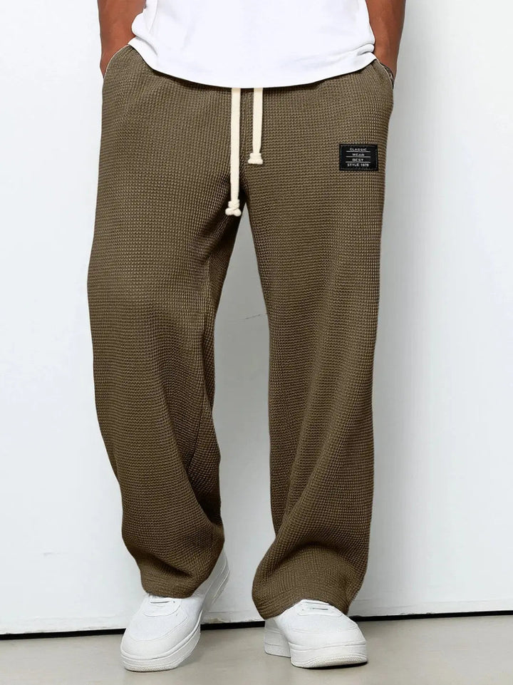 Men's Waffle Knit Joggers with Drawstring Waist