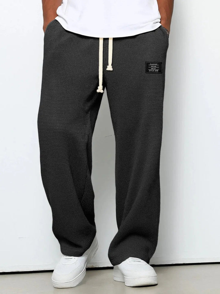 Men's Waffle Knit Joggers with Drawstring Waist