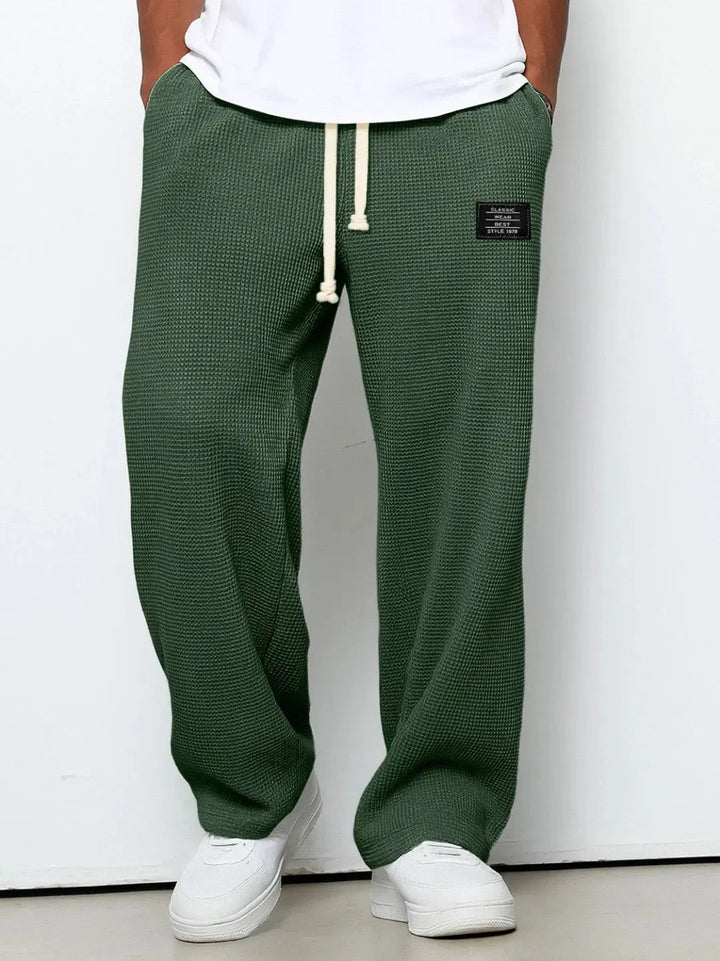 Men's Waffle Knit Joggers with Drawstring Waist